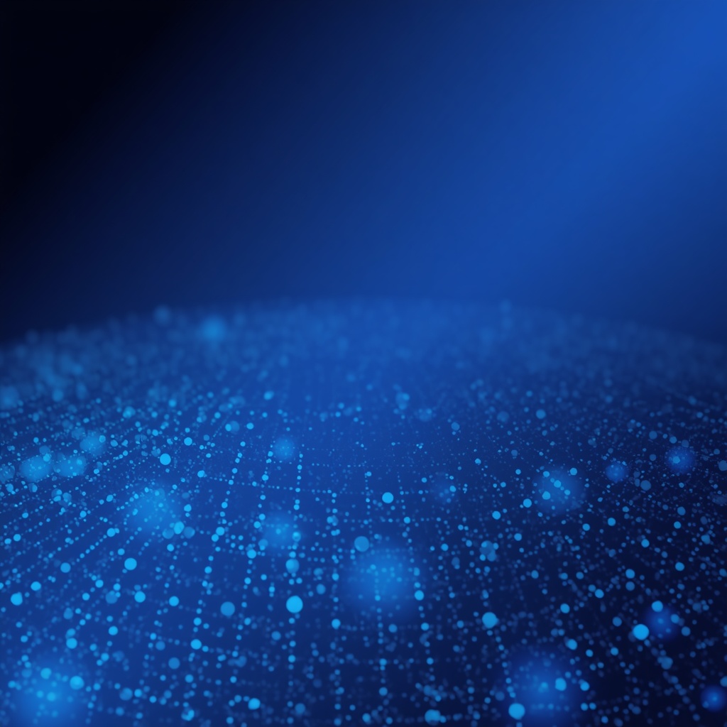 Abstract technology background with blue gradient and circular geometric patterns representing digital communication network